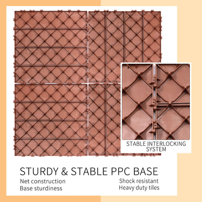 Plastic Interlocking Deck Tiles, Patio Flooring Outdoor Waterproof All Weather Use For Garden Poolside Front / Back Yard