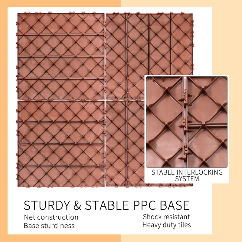 Plastic Interlocking Deck Tiles, Patio Flooring Outdoor Waterproof All Weather Use For Garden Poolside Front / Back Yard