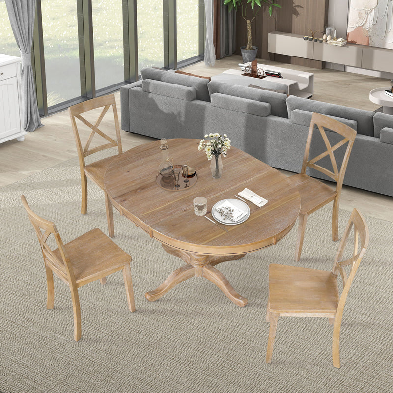 Modern Dining Table Set For 4, Round Table And 4 Kitchen Room Chairs, 5 Piece Kitchen Table Set For Dining Room, Dinette, Breakfast Nook