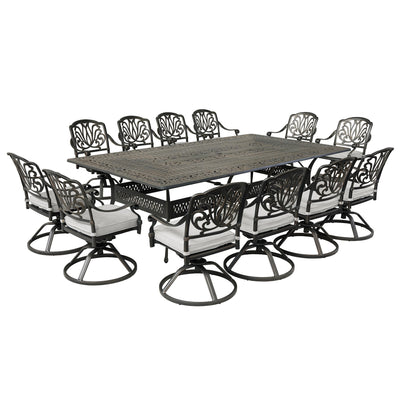 Rectangular Metal Dining Set With Cushions