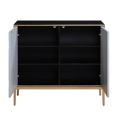 Quilla - Accent Table - Black, Gray & Brass Finish - Grand Furniture GA