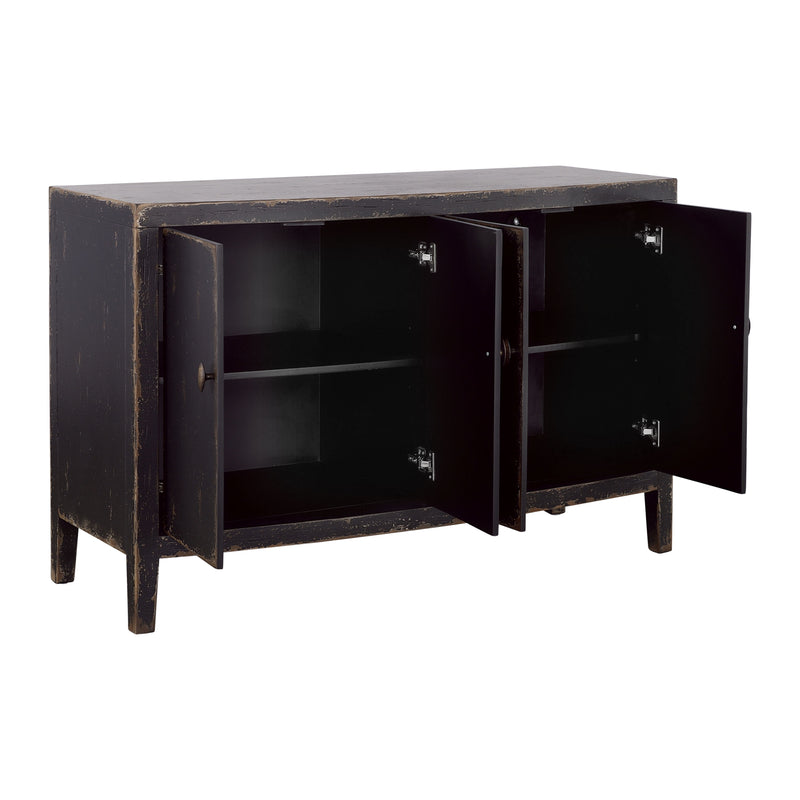 Gibson - Four Door Credenza - Coal / Brown