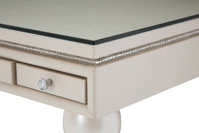 Glimmering Heights - Writing Desk w / Glass Top - Ivory
