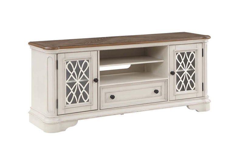 Florian - TV Stand - Oak & Antique White Finish - Grand Furniture GA