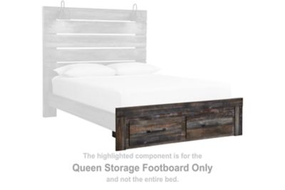 Drystan - Brown / Beige - Queen Storage Footboard