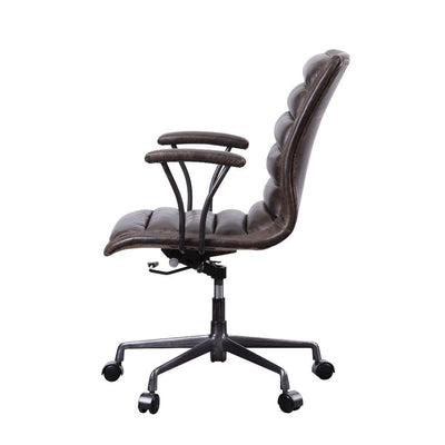 Zooey - Executive Office Chair - Distress Chocolate Top Grain Leather - Grand Furniture GA