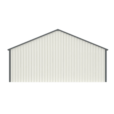 Double Garage Metal Shed With Side Entry Door - White