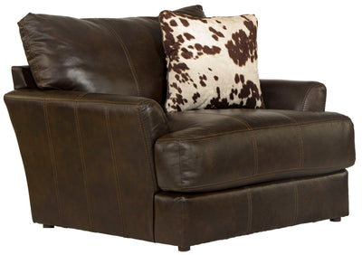 Pavia - Top Grain Italian Leather Chair With Cuddler Cushions - Cocoa