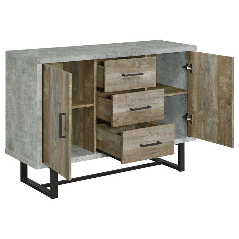 Abelardo - 3-Drawer Engineered Wood Cabinet - Weathered Oak