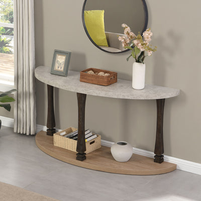 Long Semi Circle Demilune Sofa Table For Small Hallway Entryway Space, Wooden Half Moon Sturdy Console Tables