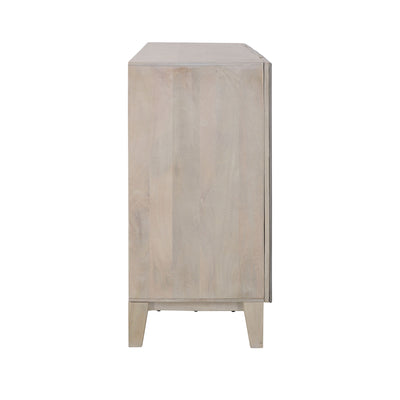 Starlight - Four Door Credenza - Whitewash / Silver