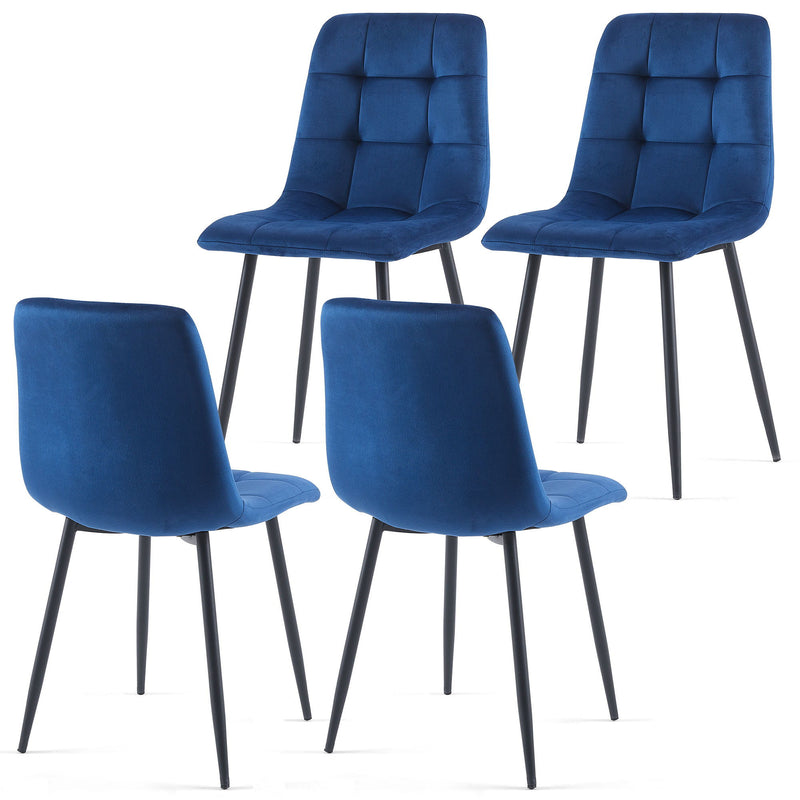 Mid-Century Modern Velvet Dining Chairs Set For Kitchen, Living Room