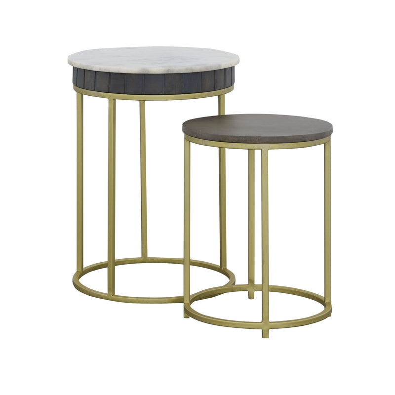 Cameron Park - Nesting End Tables (Set of 2) - Nolan Gray / White Marble