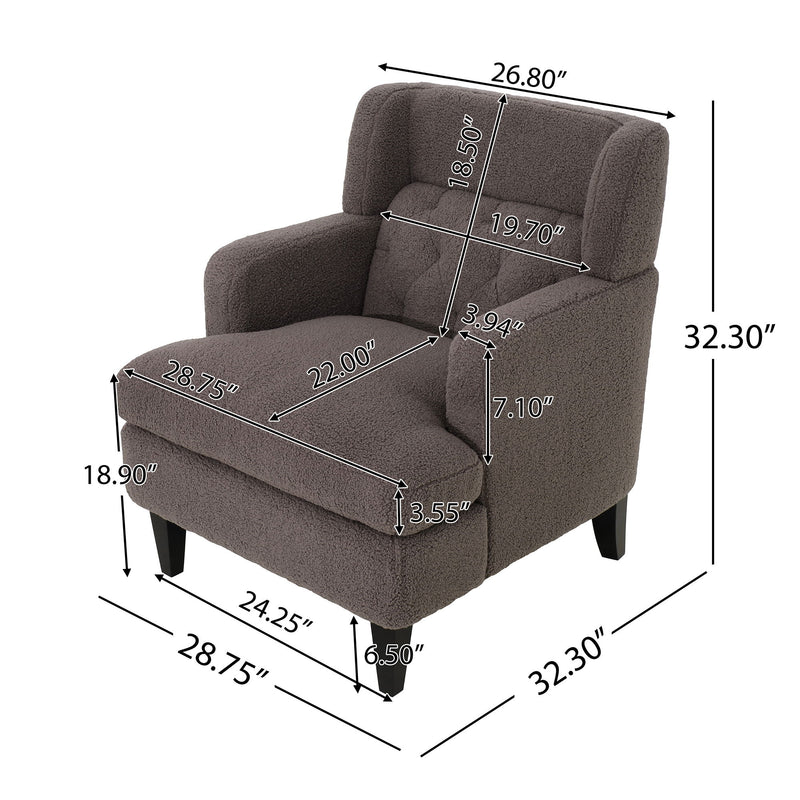 Upholstered Accent Chair Tufted Armchair For Living Room And Bedroom