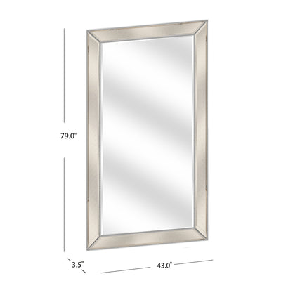 Beaded - Floor Mirror 79" - Silver