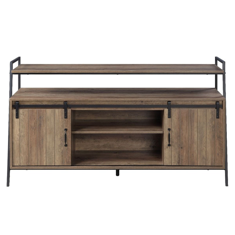 Rashawn TV Stand - Rustic Oak & Black Finish - Grand Furniture GA