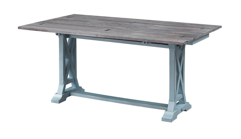 Bar Harbor - Hand Painted Table With Plank Style Top