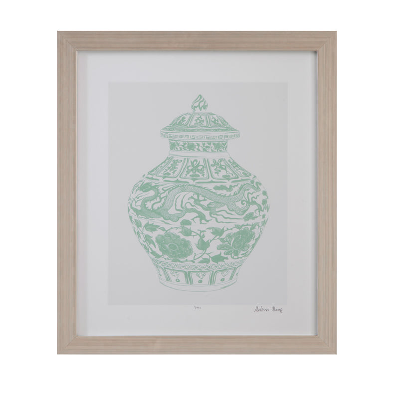 Mint Vases - II Framed Print - Green