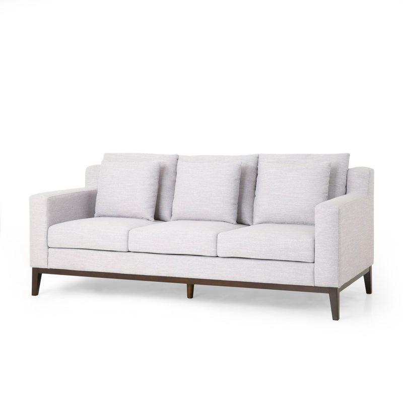 Comfy 3 Seat Sofa With Wooden Legs, Modern For Living Room And Study - Light Gray