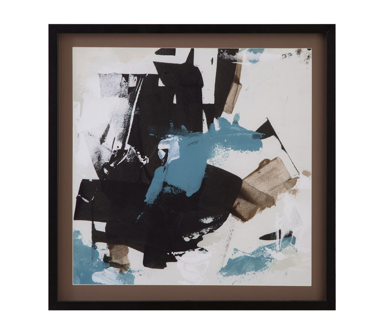 Scraped Teal - I Framed Print - Black / Blue