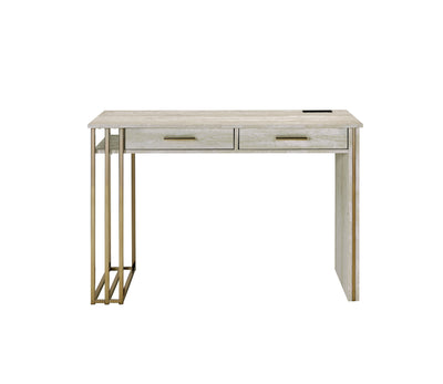 Tyeid - Vanity Desk - Antique White & Gold Finish - Grand Furniture GA