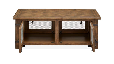 Chesterfield - Top Storage Cocktail Table With Casters - Farmhouse Timber