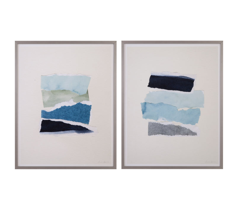 Seaside Color Study - Framed Print (Set of 2) - Blue