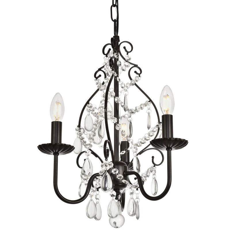 Elegant Lighting Blaise 3 Light 15" Crystal Chandelier LD5003D15ORB - Grand Furniture GA