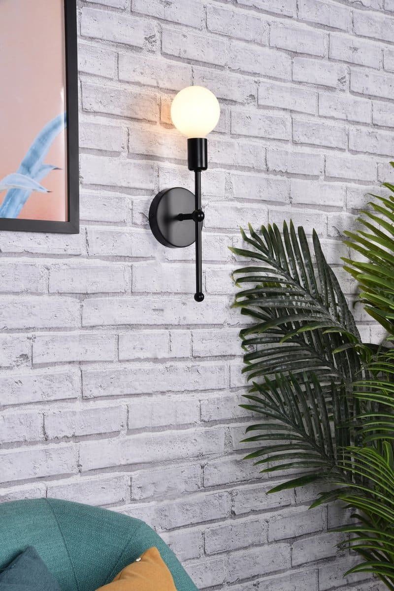 Elegant Lighting Keely 12" Tall Wall Sconce LD2356BK - Grand Furniture GA