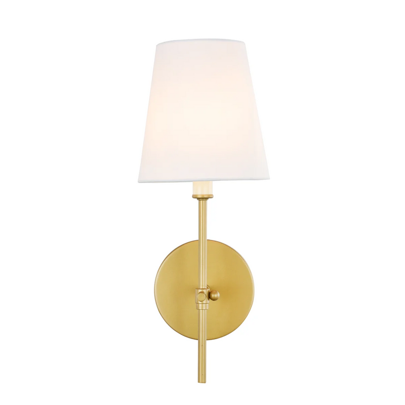 Elegant Lighting Mel 15" Wall Sconce with Linen Shade LD6004W6BR.