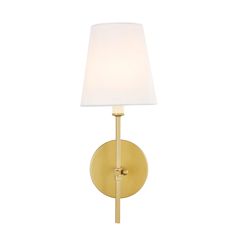 Elegant Lighting Mel 15" Wall Sconce with Linen Shade LD6004W6BR - Grand Furniture GA