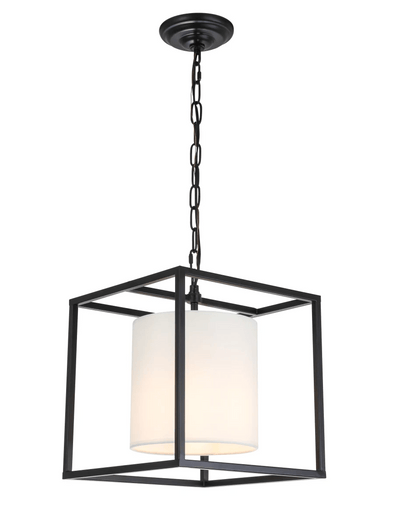 Elegant Lighting Mirin Single Light 12" Wide Pendant LD6005D12BK - Grand Furniture GA