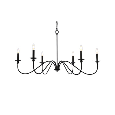 Elegant Lighting Rohan 6 Light 42" Wide Taper Candle Chandelier LD5056D42MB - Grand Furniture GA