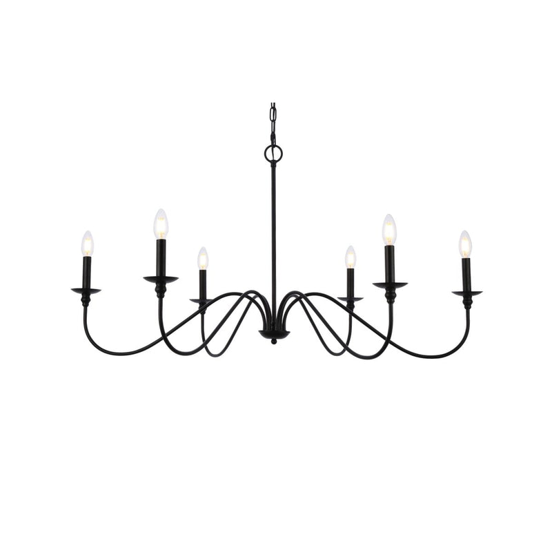 Elegant Lighting Rohan 6 Light 42" Wide Taper Candle Chandelier LD5056D42MB - Grand Furniture GA