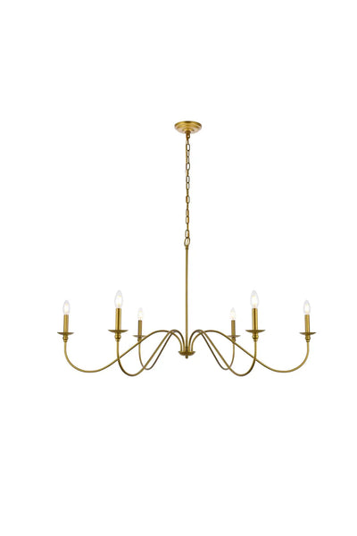 Elegant Lighting Rohan 6 Light 48" Wide Taper Candle Chandelier LD5056D48BR - Grand Furniture GA