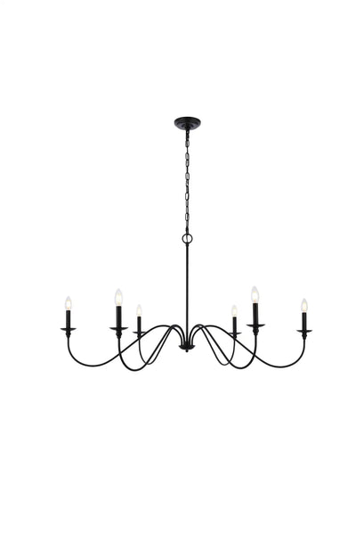 Elegant Lighting Rohan 6 Light 48" Wide Taper Candle Chandelier LD5056D48MB - Grand Furniture GA