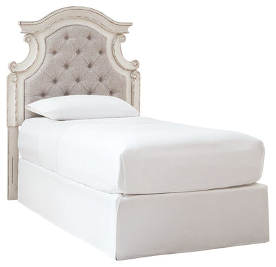 Realyn - Chipped White - Twin Uph Panel Headboard