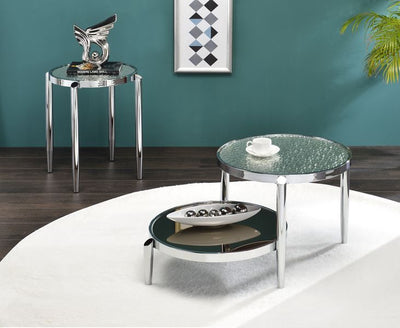 Abbe - Coffee Table - Glass & Chrome Finish - Grand Furniture GA