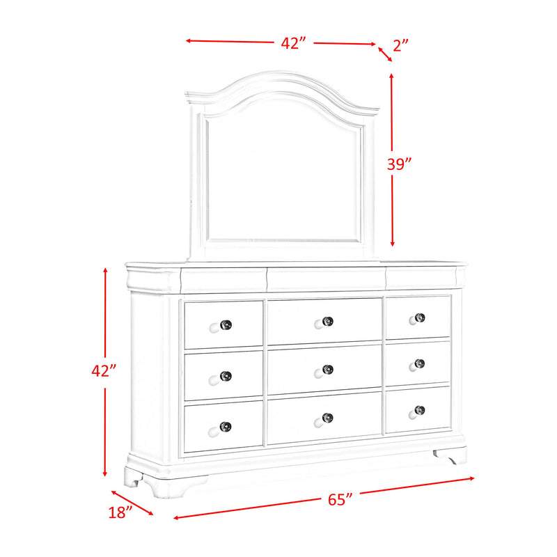 Cameron - Dresser & Mirror Set - Cherry