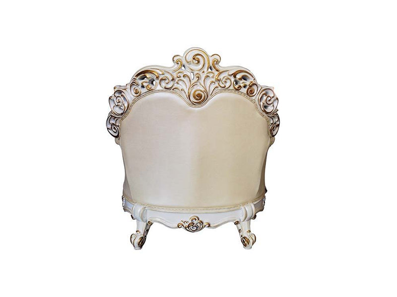 Vendom - Chair - Champagne PU & Antique Pearl Finsih - Grand Furniture GA