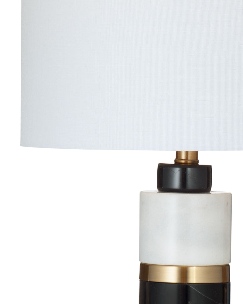 Gregory - Table Lamp - Black / White / Brass