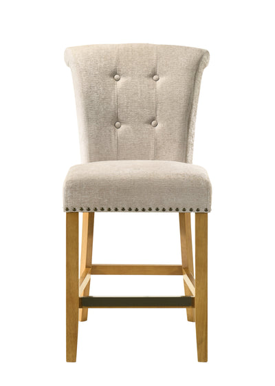 Auggie - 20.5" Fabric Counter Height Chair With Nailhead Trim