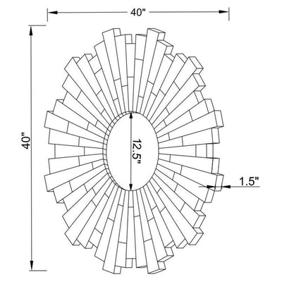 Danika - Round Sunburst Wall Mirror - Silver