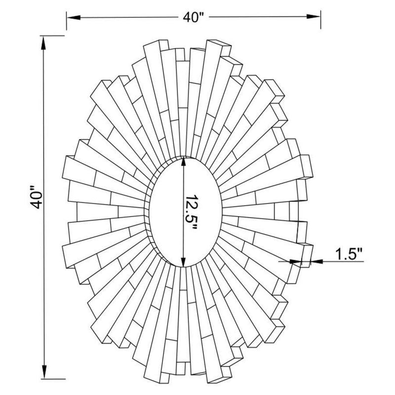 Danika - Round Sunburst Wall Mirror - Silver