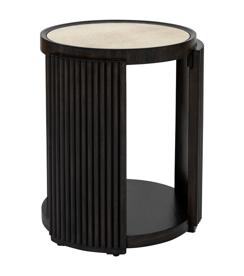 Rivera - End Table - Espresso Oak / Gold