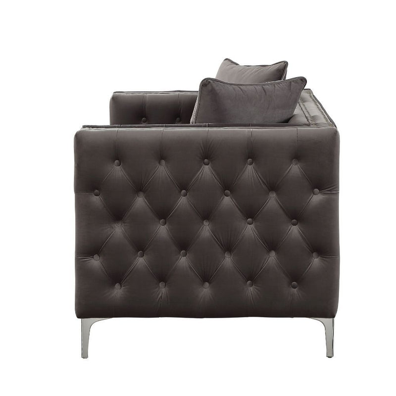 Gillian II - Loveseat - Dark Gray Velvet - Grand Furniture GA