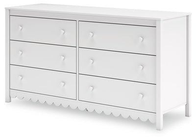 Hallityn - White - Six Drawer Dresser