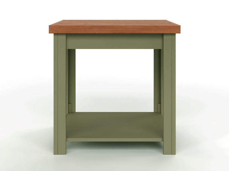 Vineyard - 24" Side Table - Sage Green And Fruitwood