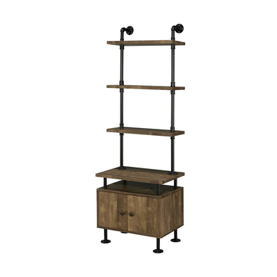 Ensata II - Side Pier - Rustic Oak & Black Finish - Grand Furniture GA