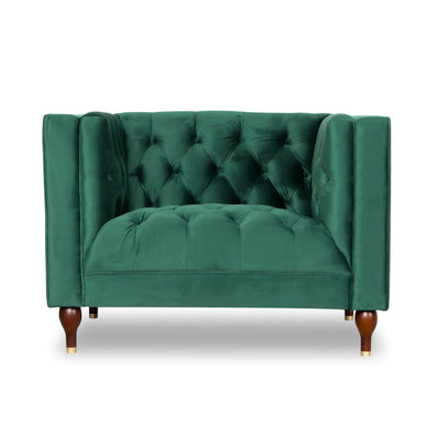 Evelyn - Mid-Century Modern Tufted Back Velvet Lounge Chair